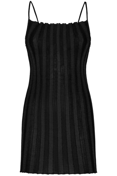A. Roege Hove Katrine Ribbed Mini Dress In Black