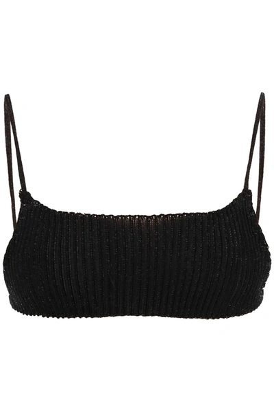 A. Roege Hove Emma Rib Bra In Black Cotton