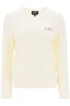 Apc Off-white Embroidered Sweater In Beige
