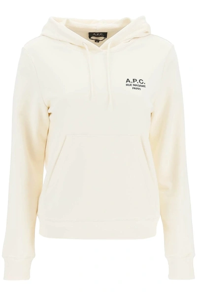 Apc Manuela Drawstring Hoodie In White