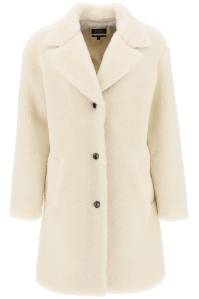 A.p.c. Nicolette Ecofur Coat In White