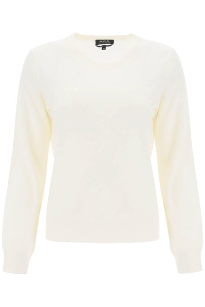 A.p.c. Virginie Crew-neck Sweater In White