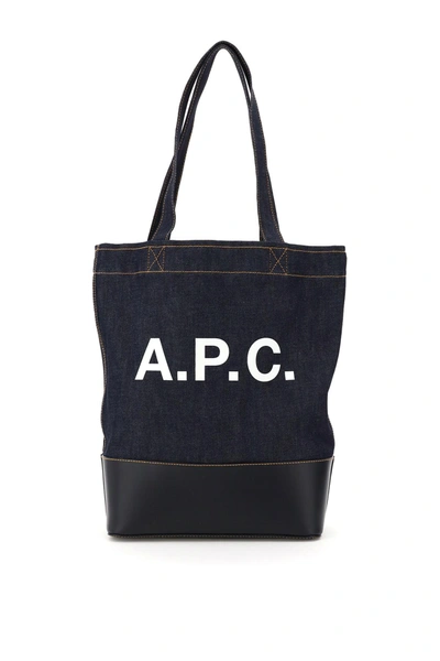 Apc A.p.c. Axel Small Denim Tote Bag Women In Blue
