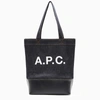 APC A.P.C. AXELLE TOTE BAG IN DENIM AND LEATHER