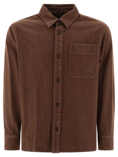 Apc A.p.c. "basile" Overshirt Jacket In Brown