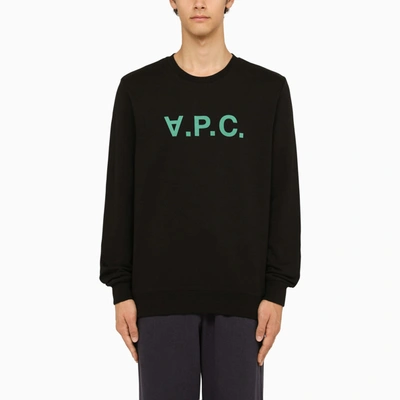 Apc A.p.c. Upside Down Logo Printed Crewneck Sweater In Black