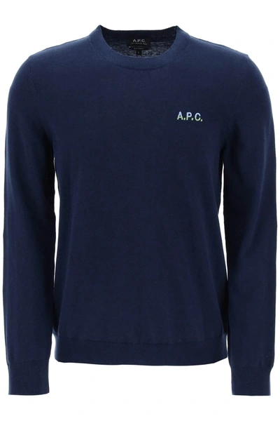 Apc Alois Crew Neck Sweater In Blu