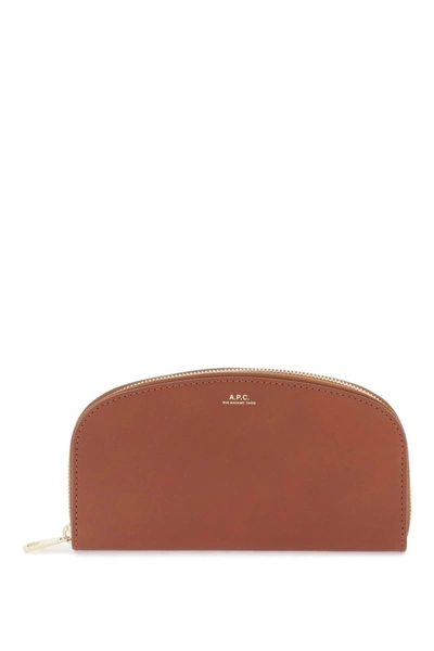 A.p.c. Demi Lune Wallet In Brown