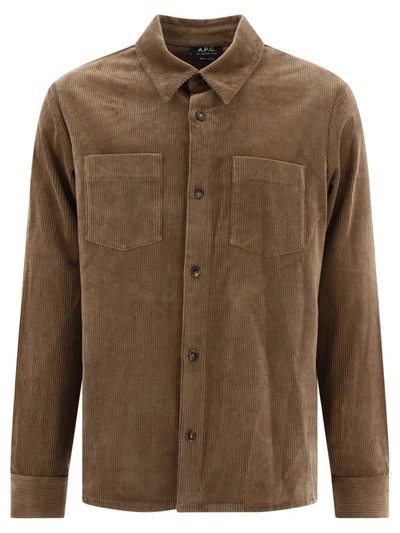 Apc Surchemise Joe Jacket In Brown