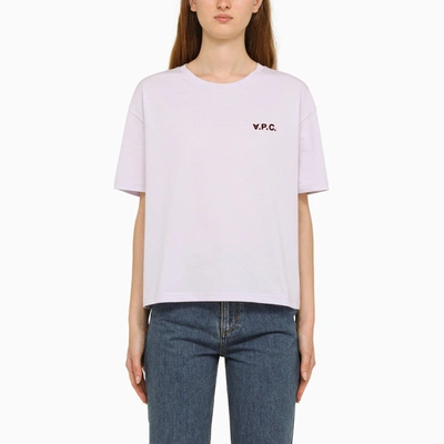 APC A.P.C. LIGHT LILAC CREW NECK T SHIRT IN JERSEY
