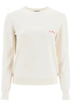 Apc Beige Rose Sweater In White
