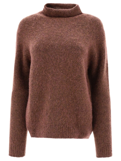 A.p.c. Turtleneck Knitted Jumper In Brown