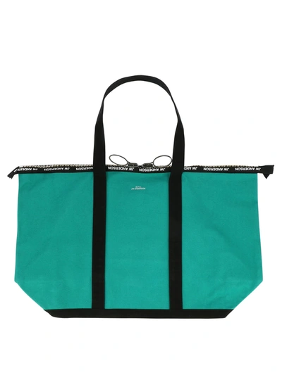 A.p.c. X Jw Anderson Logo-print Tote Bag In Green