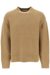 Acne Studios Crew-neck Sweater In Wool And Cotton In Cream