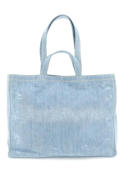 Acne Studios Denim Shopper Bag In Light Blue