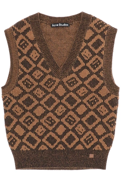 Acne Studios Knit Sweater Vest In Brown
