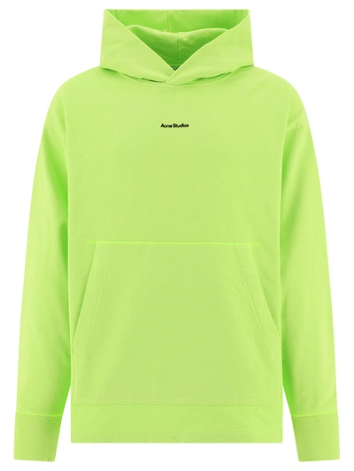 Acne Studios Logo Hoodie In Green