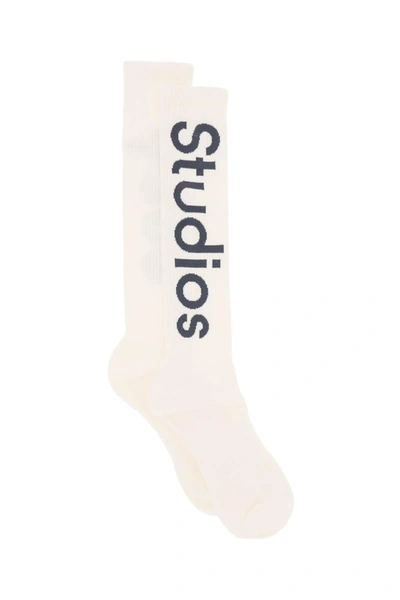 Acne Studios Long Sport Socks With Logo In Multicolor