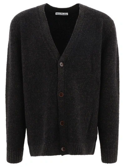 Acne Studios Black Wool Blend Oversized Cardigan For Men