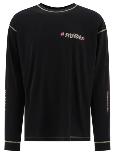 Adish Black Contrast Long Sleeve T-shirt