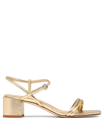 Aeyde Estelle 45mm Leather Slingback Sandals In Gold