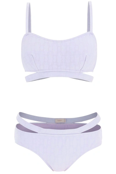 Agnona Chain Logo Set Bikini In Purple