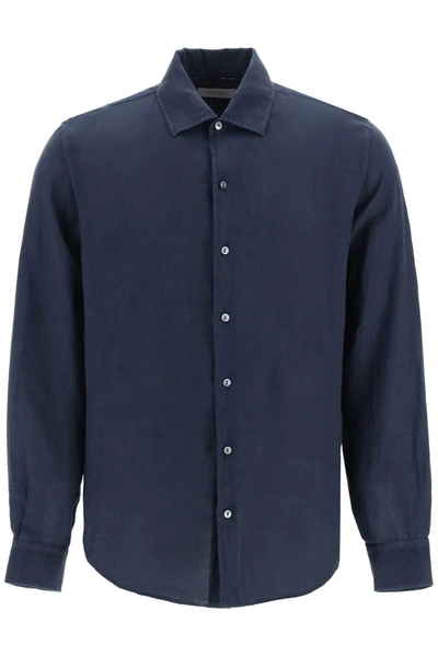 Agnona Linen Shirt In Blue