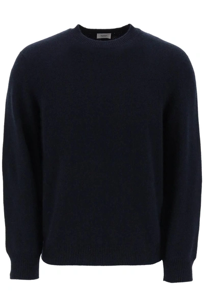 Agnona Crew-neck Jumper In Cashmere In Blue