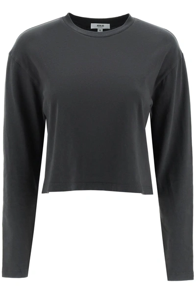 AGOLDE AGOLDE 'MASON' LONG SLEEVE CROPPED T SHIRT