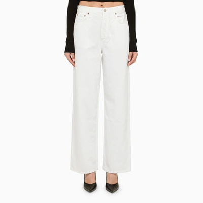 Agolde Cropped Denim Jeans In White