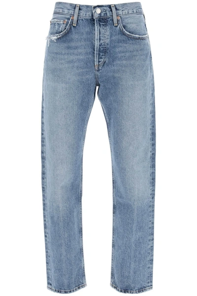 Agolde Parker Cropped Jeans In Light Blue