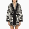 ALANUI ALANUI BLACK/WHITE JACQUARD CARDIGAN