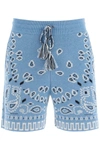 Alanui Bandana-jacquard Cotton-blend Shorts In Blue