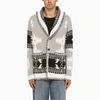 Alanui Icon Jacquard Cashmere Cardigan In Gray