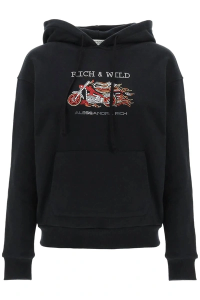 Alessandra Rich Rich & Wild Black Cotton Sweatshirt