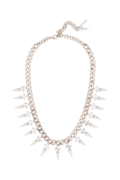 Alessandra Rich Choker With Crystals And Spikes