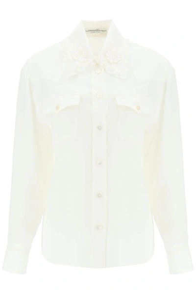 Alessandra Rich Silk Shirt In White