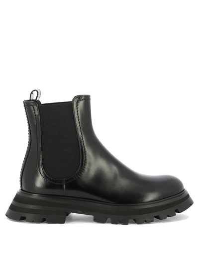 Alexander Mcqueen Ankle Boots Leather Black Black