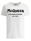 Alexander Mcqueen Mc Queen Graffiti T-shirt In White/black
