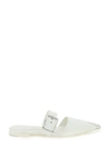 Alexander Mcqueen 10mm Punk Leather Mules In Ivory,silver