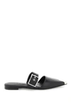 Alexander Mcqueen 10mm Punk Leather Mules In Black