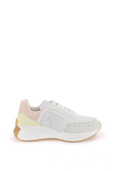 Alexander Mcqueen Sprint Runner Sneakers - Leather - White In White Multi