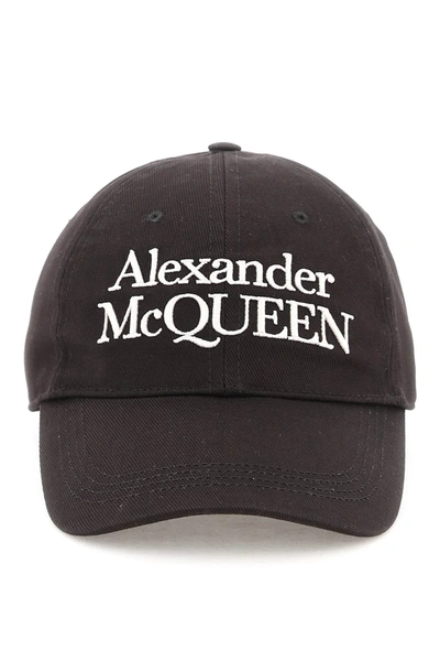 Alexander Mcqueen Embroidered-logo Baseball Cap In Black