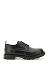 ALEXANDER MCQUEEN ALEXANDER MCQUEEN BRUSHED LEATHER LACE-UP SHOES  BLACK LEATHER
