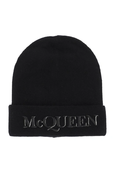 ALEXANDER MCQUEEN ALEXANDER MCQUEEN CASHMERE BEANIE WITH LOGO EMBROIDERY