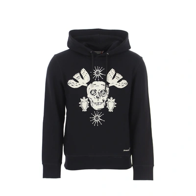 Alexander Mcqueen Cotton Logo Hooded Sweatshirt In Black