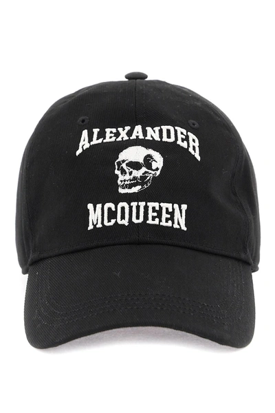 Alexander Mcqueen Logo Embroidered Baseball Cap In Black