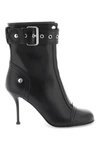ALEXANDER MCQUEEN ALEXANDER MCQUEEN LEATHER ANKLE BOOTS WITH BUCKLE