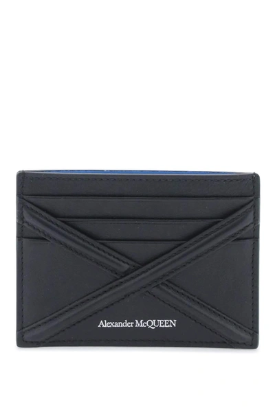 Alexander Mcqueen Leather Harness Cardholder In Black