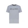 Alexander Mcqueen Logo-print Cotton T-shirt In Grey